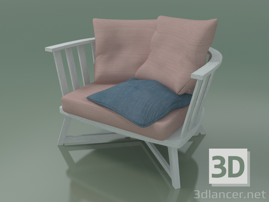 modello 3D Poltrona semicircolare (07, bianco) - anteprima