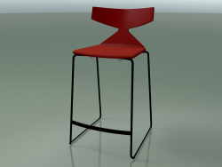 Tabouret de bar empilable 3712 (avec coussin, Rouge, V39)