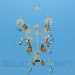 3d model chandelier-Butterflies - preview