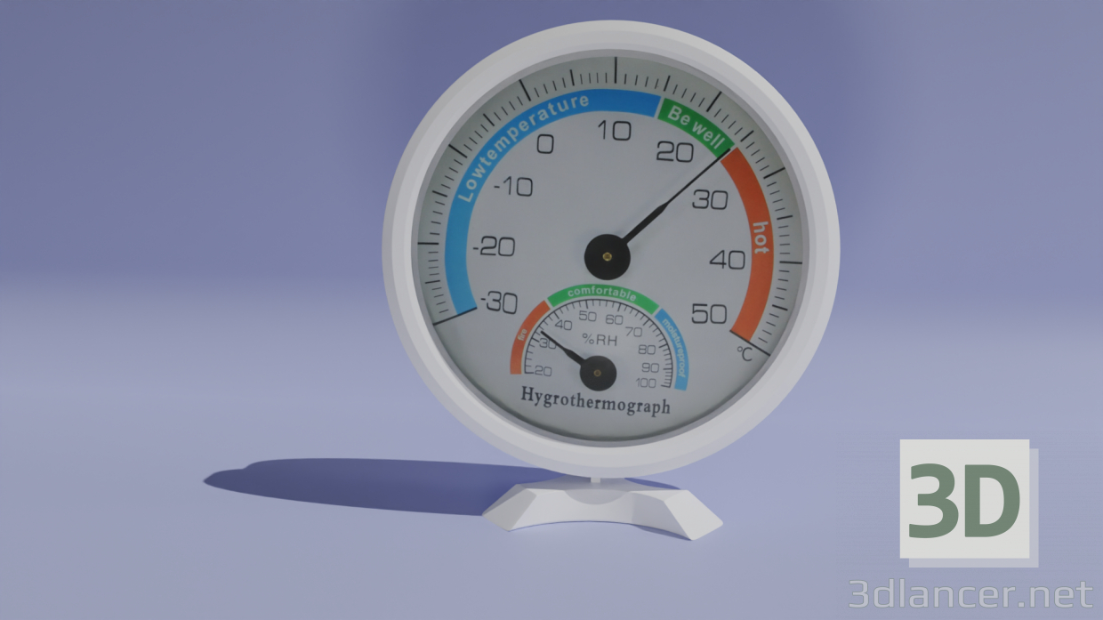 3d model Hydrometer model with thermometer - preview