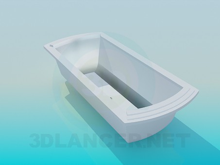 3d model Bath with rectangular bottom - preview