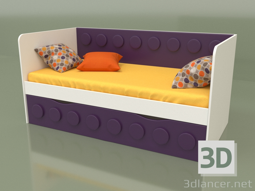 modello 3D Divano letto per bambini con 1 cassetto (Ametist) - anteprima