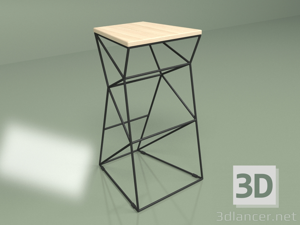 modello 3D Sgabello da bar SUPPOR 780 (frassino naturale) - anteprima