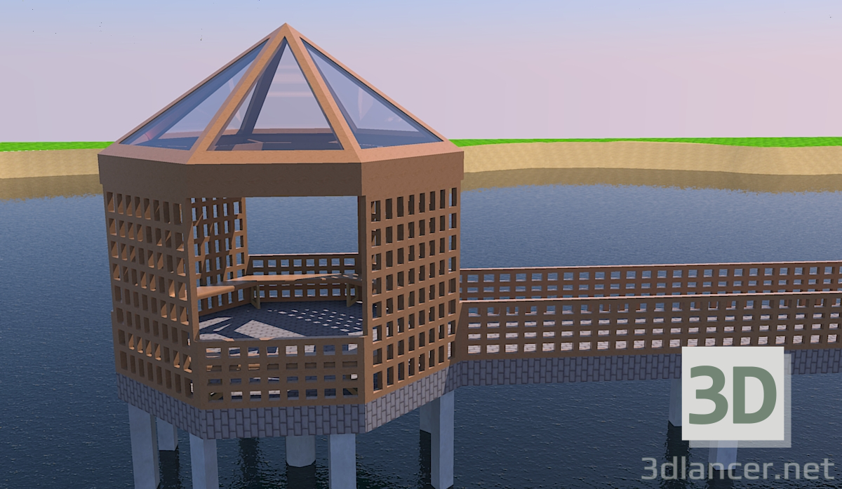 Modelo 3d Arbor na lagoa - preview