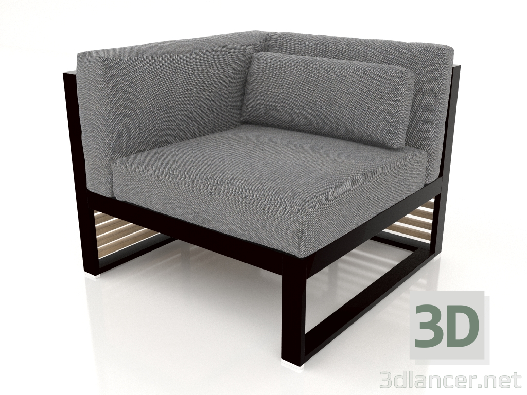 3D Modell Modulares Sofa, Abschnitt 6 links (Schwarz) - Vorschau