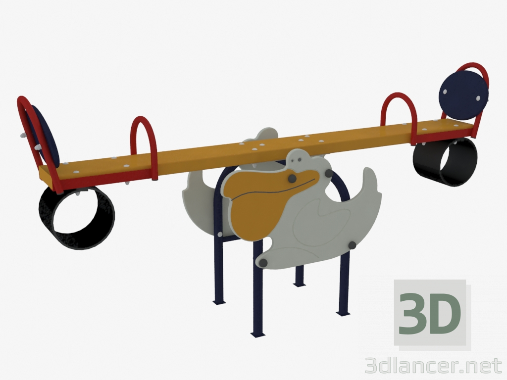 3D Modell Schaukelstuhl Ausgleichsgewicht eines Kinderspielplatzes Pelican (6218) - Vorschau