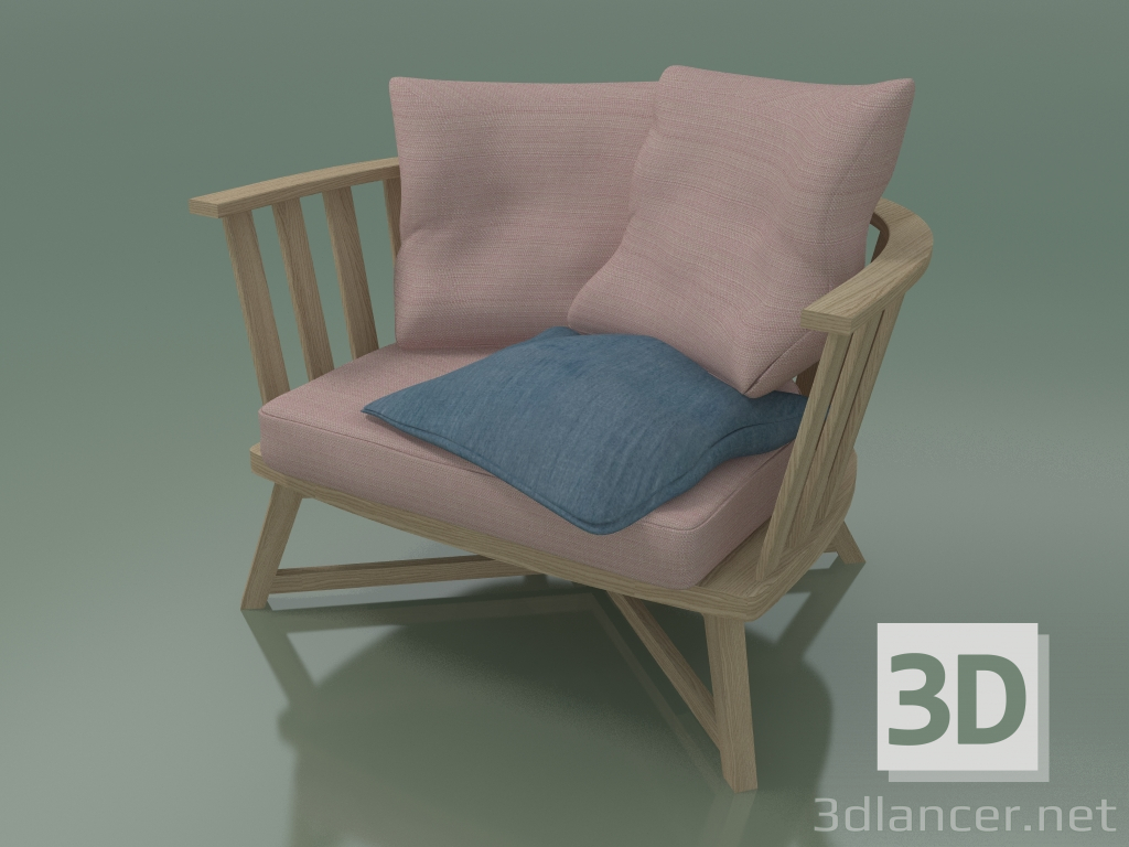 Modelo 3d Poltrona semicircular (07, Rovere Sbiancato) - preview