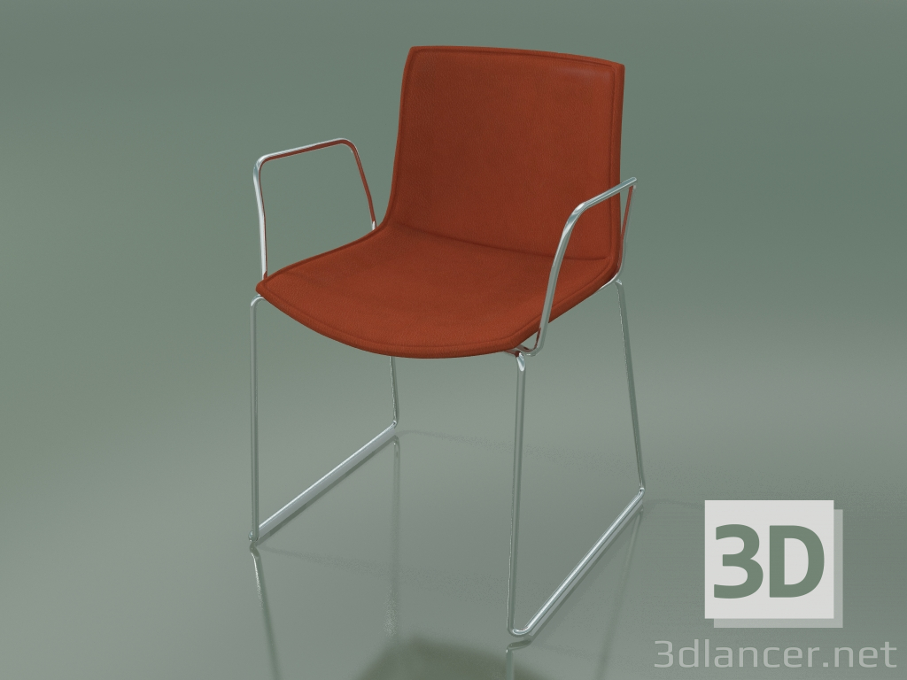 modello 3D Sedia 0312 (su binari con braccioli, con rivestimento in pelle sfoderabile, rivestimento 3) - anteprima