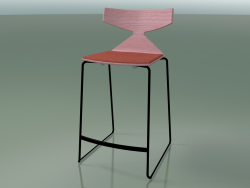 Tabouret de bar empilable 3712 (avec coussin, rose, V39)