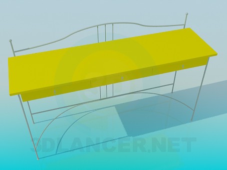 3D Modell Konsole auf Beinen aus Metall - Vorschau