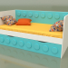 modello 3D Divano letto per bambini con 1 cassetto (Aqua) - anteprima