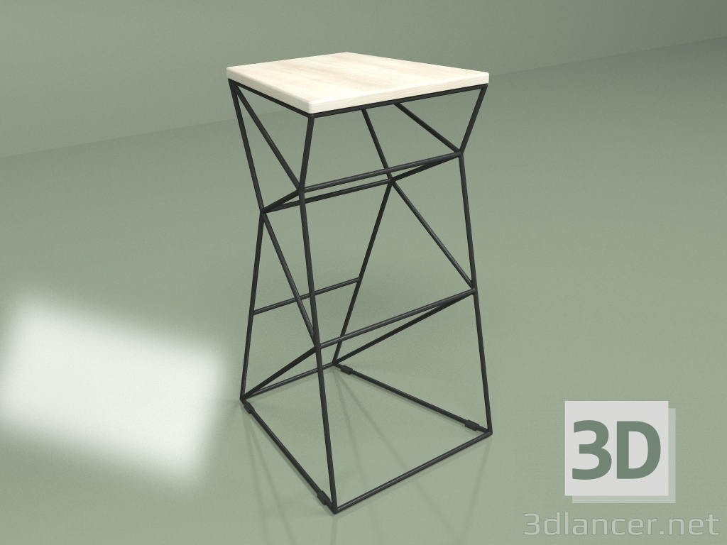 3D modeli Bar taburesi SUPPOR 780 (yıkanmış kül) - önizleme