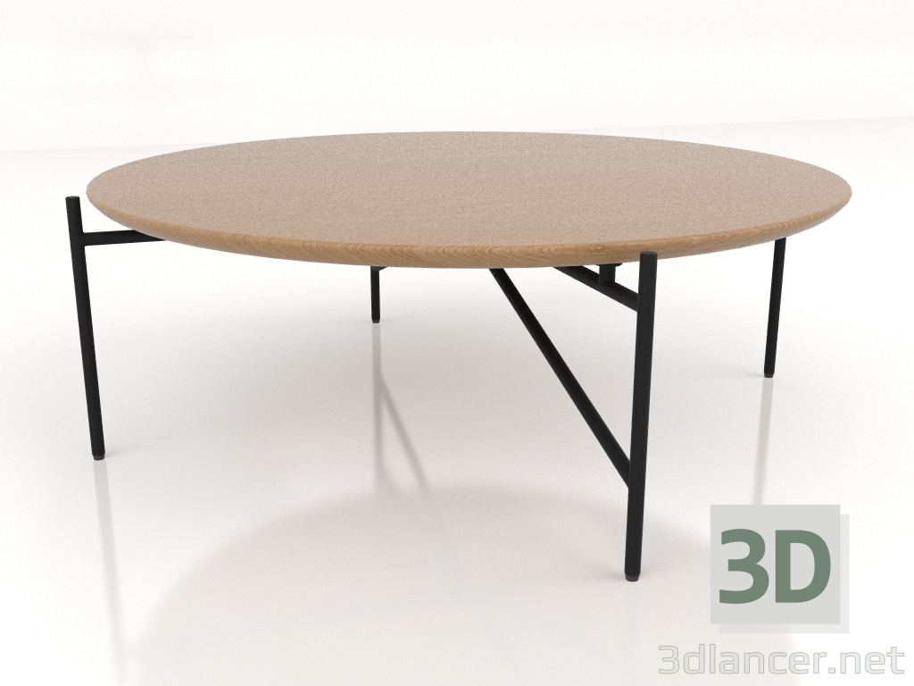 3D Modell Ein niedriger Tisch d90 mit einer Tischplatte aus Holz - Vorschau