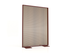 Cloison en bois artificiel et aluminium 120x170 (Teck, Vin rouge)