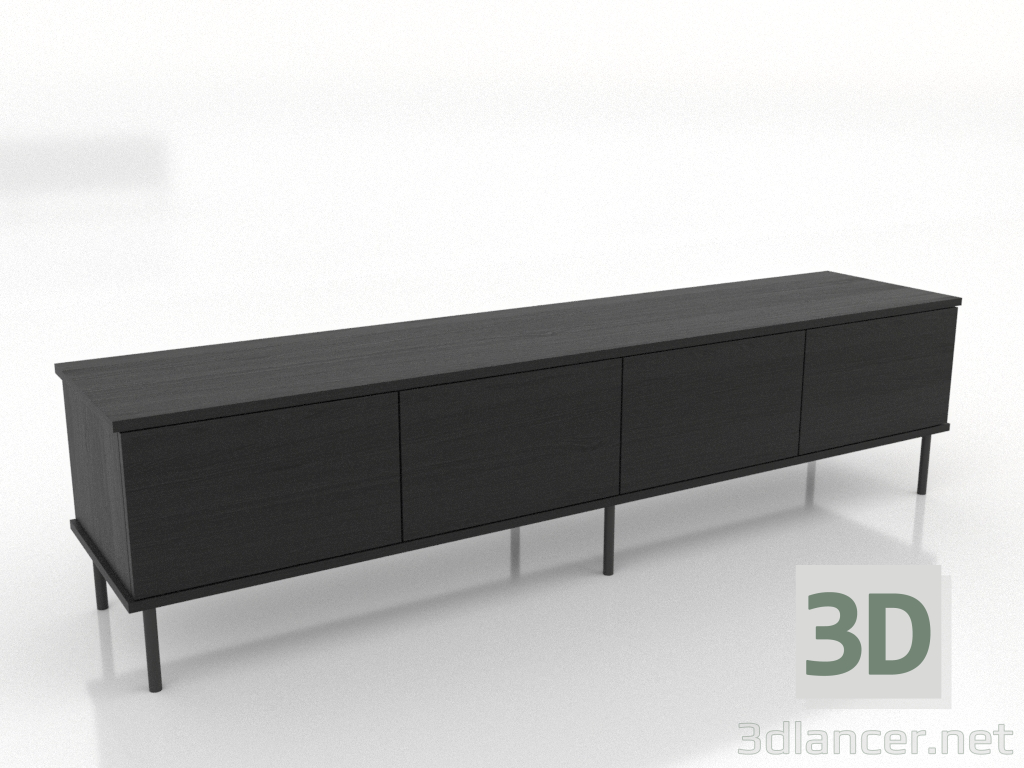 modèle 3D Meuble TV 1800 mm (noir RAL 9005) - preview modèle 3D Meuble TV 1800 mm (noir RAL 9005) - preview
