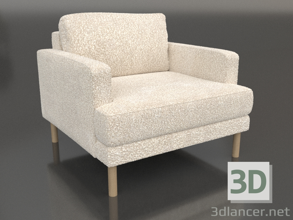 3D modeli Fisht sandalye (ahşap ayaklı) - önizleme