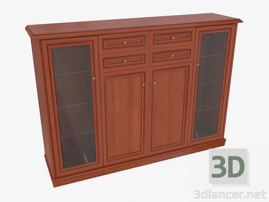 modello 3D Buffet alto a quattro sezioni (363-34) - anteprima