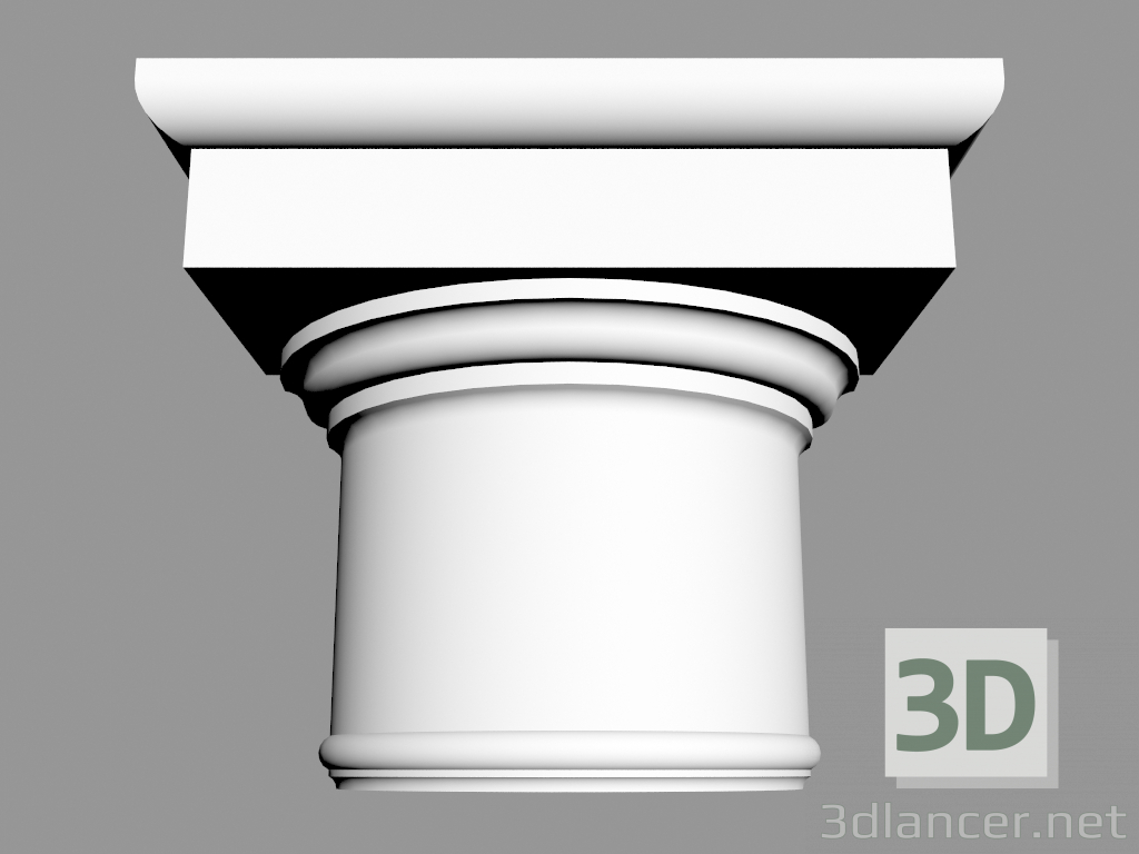 3d model Semicolumn (arriba) K1111 (36.5 x 18.3 x 30 - Ø 36.5 cm) - vista previa