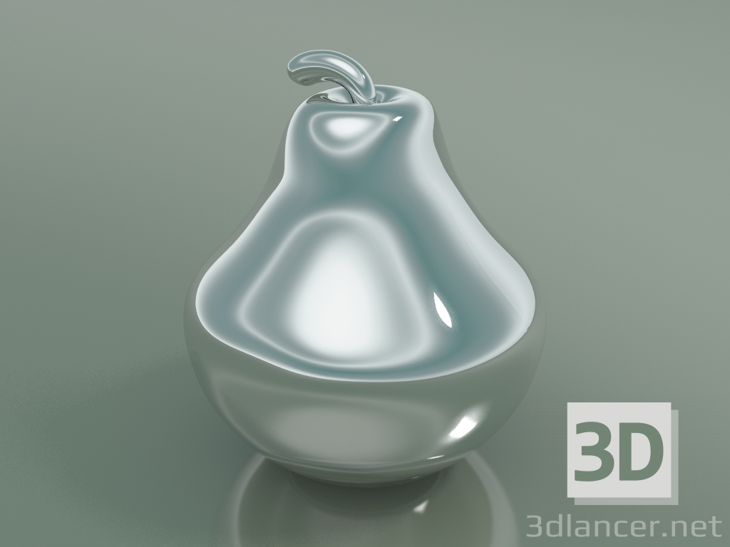 3D modeli Heykel Seramik Armut (H 28cm, Platin) - önizleme