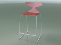 Tabouret de bar empilable 3712 (avec coussin, rose, V12)