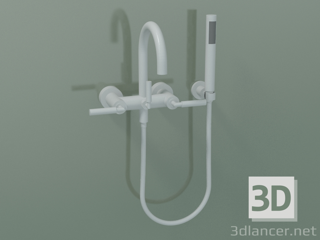 3d model Wall-mounted bath mixer with hand shower (25 133 882-10) - preview