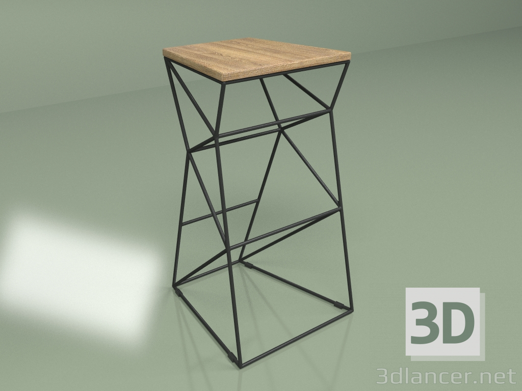 3D Modell Barhocker SUPPOR 780 (rustikale Esche) - Vorschau