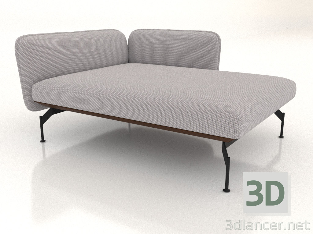 modello 3D Chaise longue 125 con bracciolo 85 a destra (rivestimento esterno in pelle) - anteprima