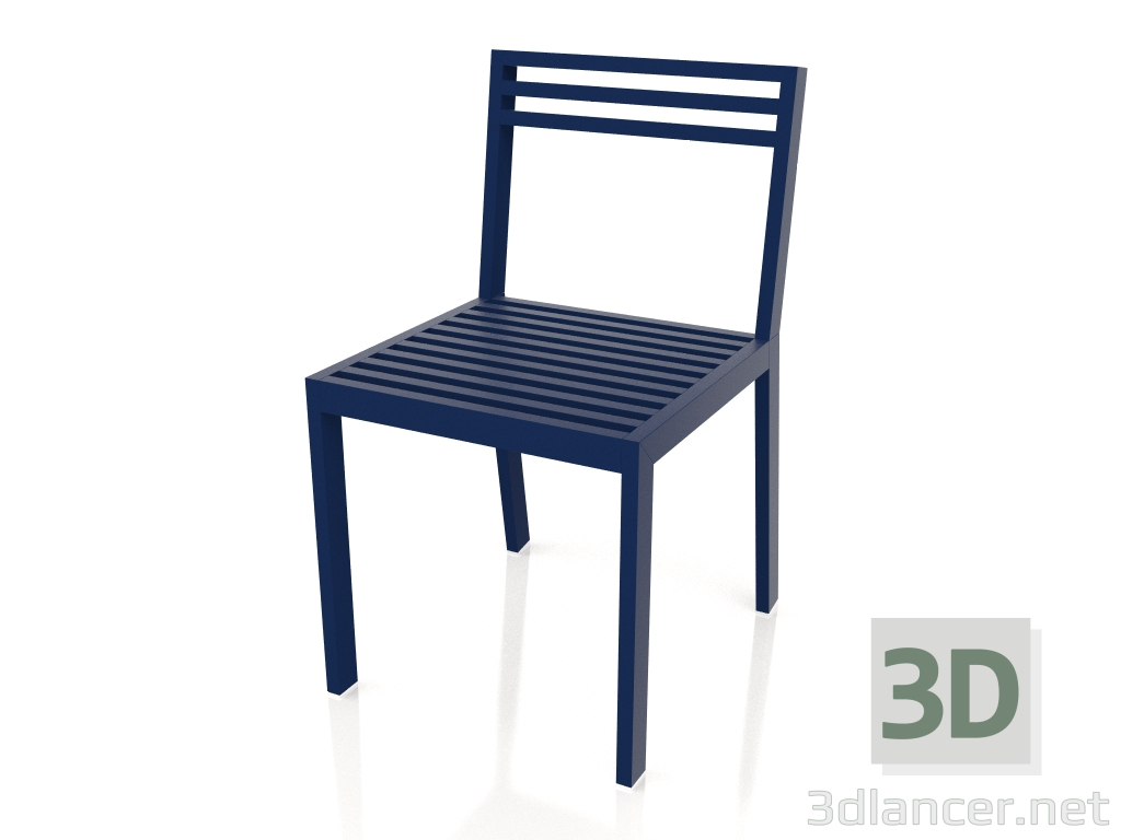 modello 3D Sedia da pranzo (Blu notte) - anteprima