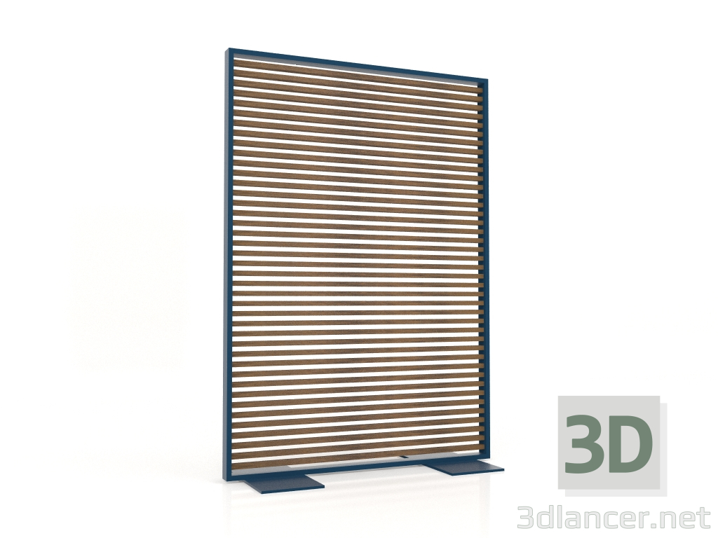 3D Modell Trennwand aus Kunstholz und Aluminium 120x170 (Teak, Graublau) - Vorschau