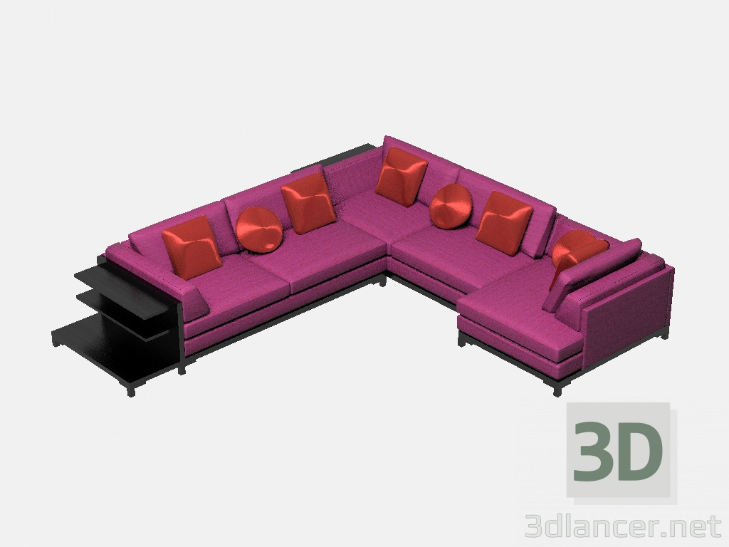 3d model Modular corner sofa (with shelves) Aquitaine - preview