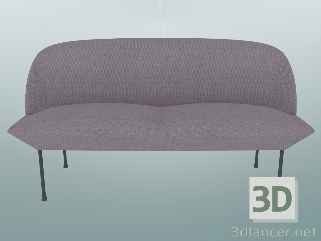 modello 3D Divano doppio Oslo (Fiord 551, Grigio chiaro) - anteprima