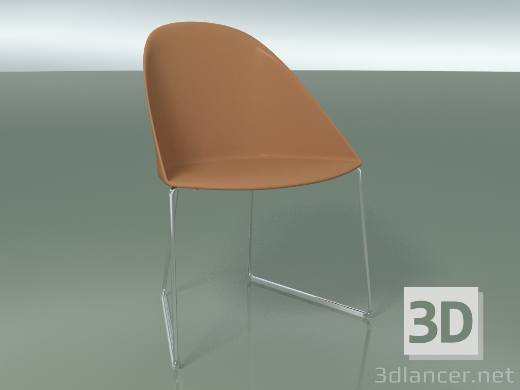 modello 3D Sedia 2208 (su rotaie, CRO, PC00004 polipropilene) - anteprima