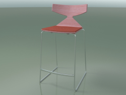 Tabouret de bar empilable 3712 (avec coussin, rose, CRO)