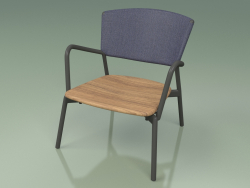 Fauteuil 027 (Métal Fumé, Bleu Batyline)