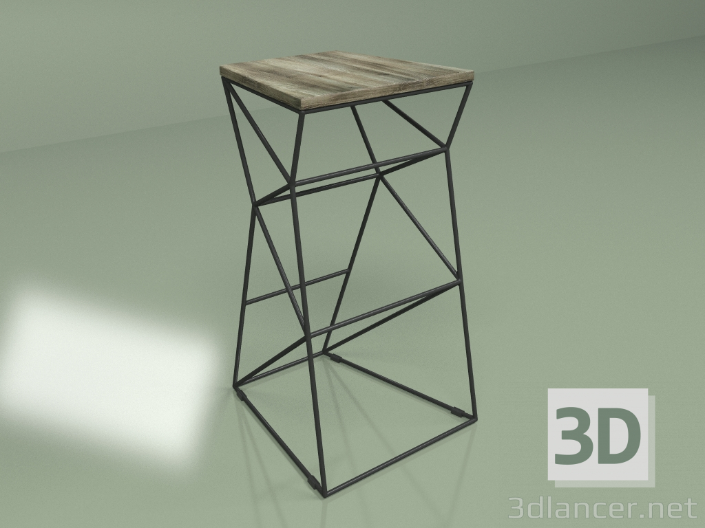 modèle 3D Tabouret de bar SUPPOR 780 (frêne gris) - preview