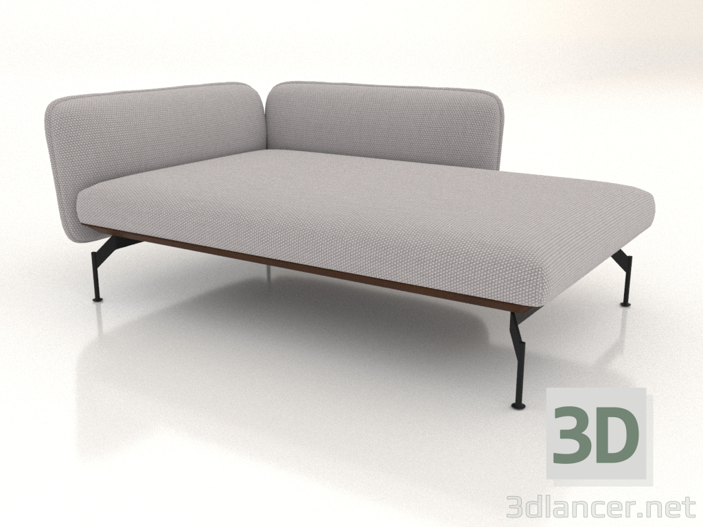 Modelo 3d Chaise longue 125 com apoio de braço 85 à direita (001) (estofamento em couro na parte externa) - preview