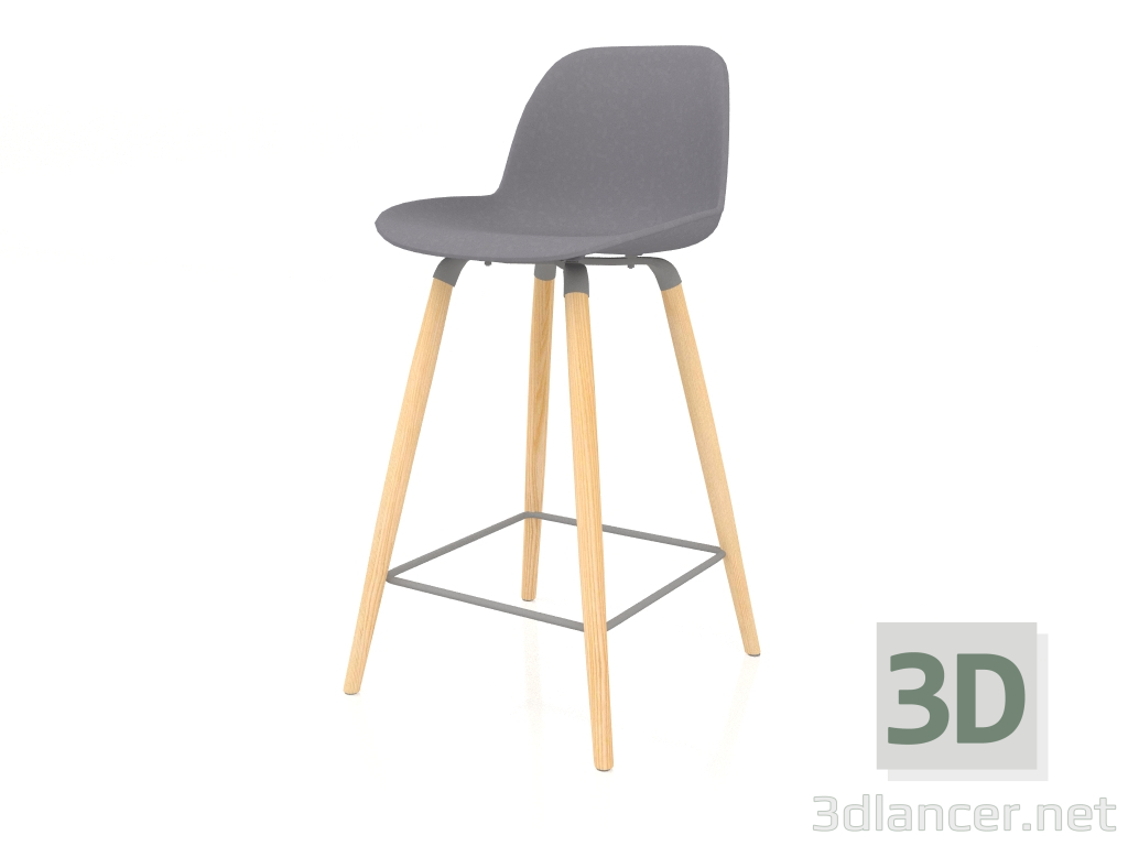 3D modeli Albert Kuip yarım bar taburesi 65 cm (Koyu Gri) - önizleme