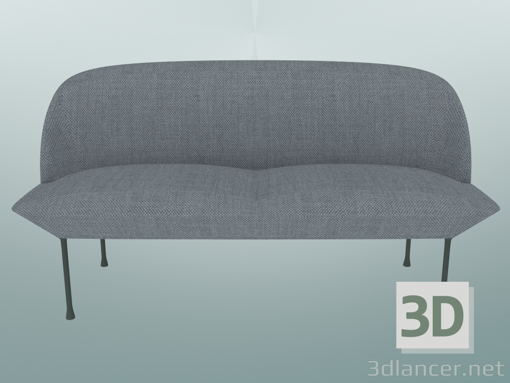 modello 3D Divano doppio Oslo (Fiord 151, Grigio chiaro) - anteprima