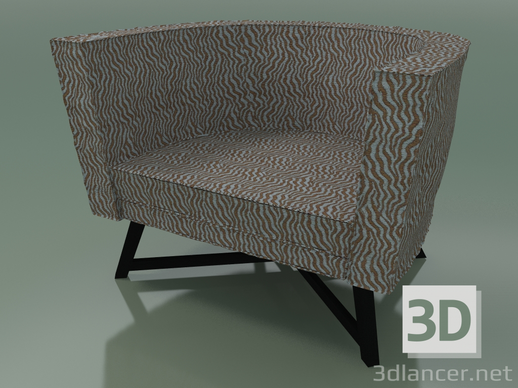 3d model Armchair semicircular (08, Black) - preview