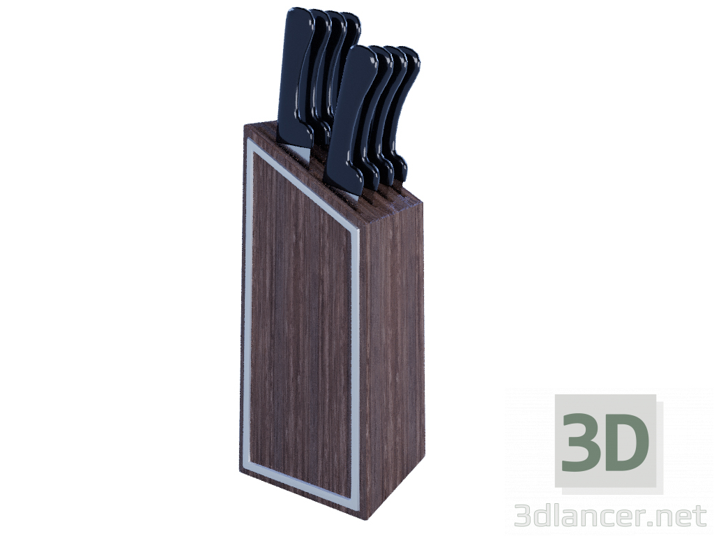 Modelo 3d suporte para facas com facas - preview