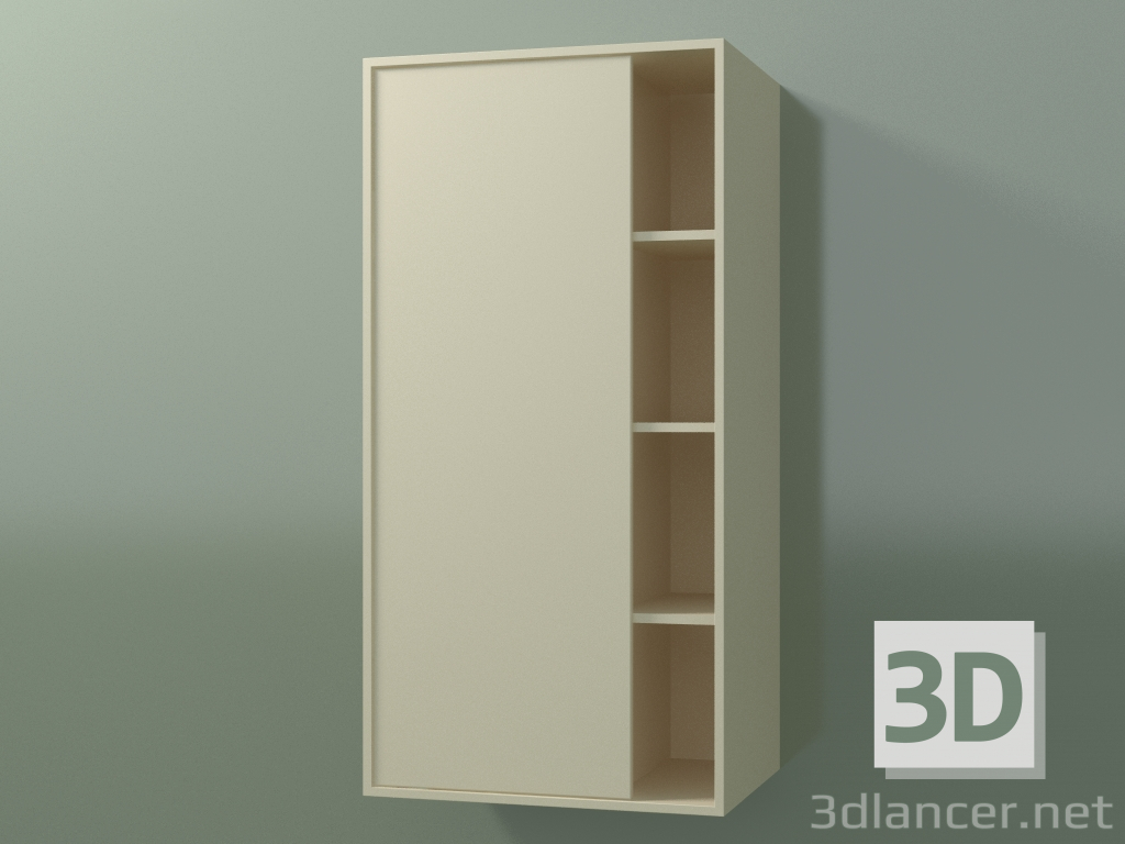 3d model Armario de pared con 1 puerta izquierda (8CUCСDS01, Bone C39, L 48, P 36, H 96 cm) - vista previa