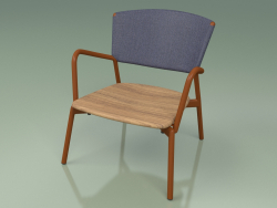 Chaise 027 (Métal Rouille, Bleu Batyline)