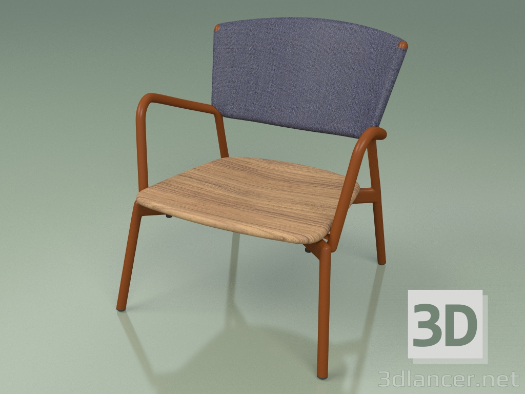 3d model Silla 027 (Metal Rust, Batyline Blue) - vista previa