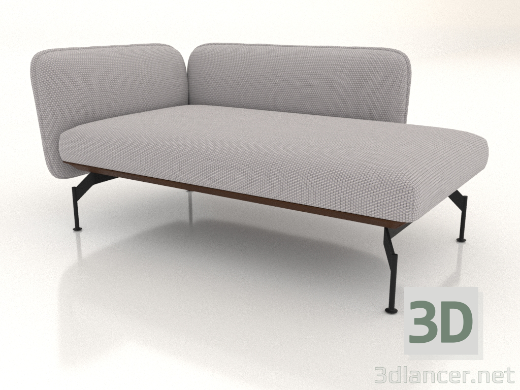 modello 3D Chaise longue 125 con bracciolo 110 a destra (rivestimento esterno in pelle) - anteprima