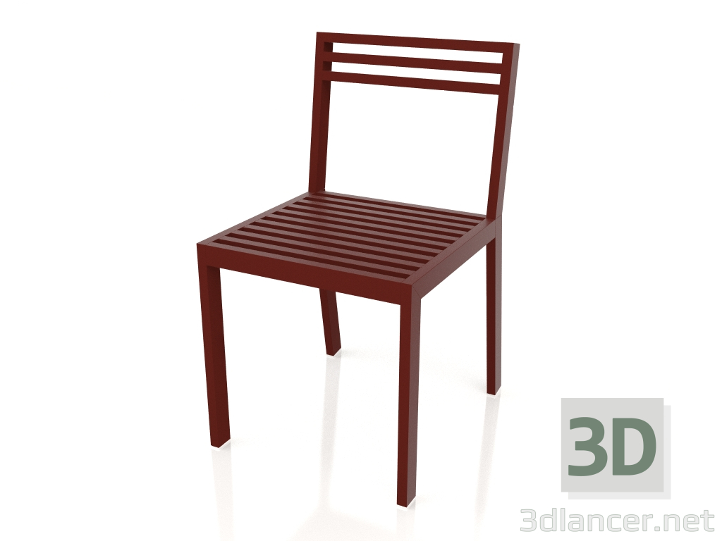 3d model Silla de comedor (rojo vino) - vista previa