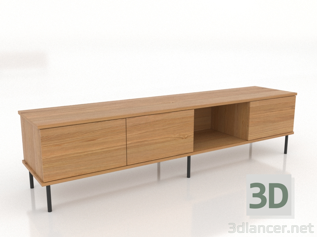3d model TV cabinet OPEN 1800 mm (natural oak) - preview 3d model TV cabinet OPEN 1800 mm (natural oak) - preview