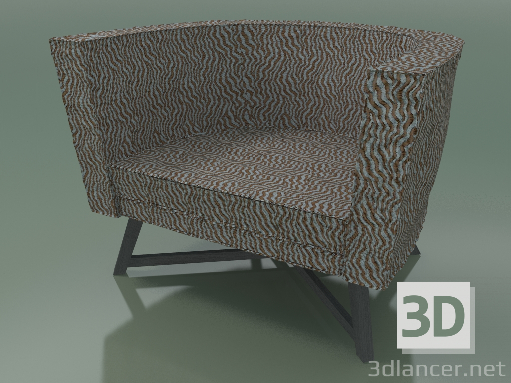 3d model Armchair semicircular (08, Gray) - preview