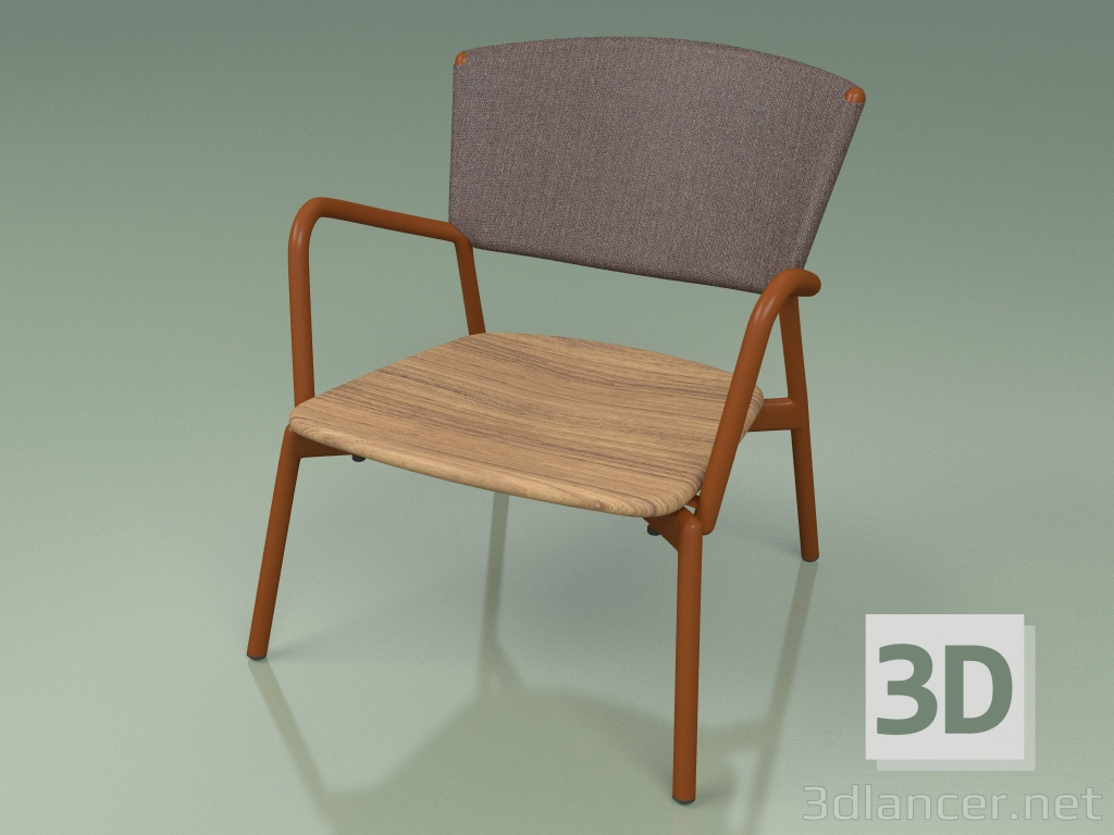 3d model Armchair 027 (Metal Rust, Batyline Brown) - preview