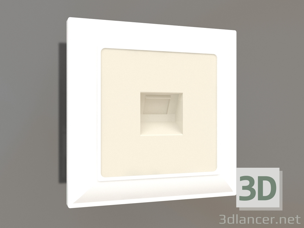 3d model Telephone socket RJ-11 (ivory) - preview