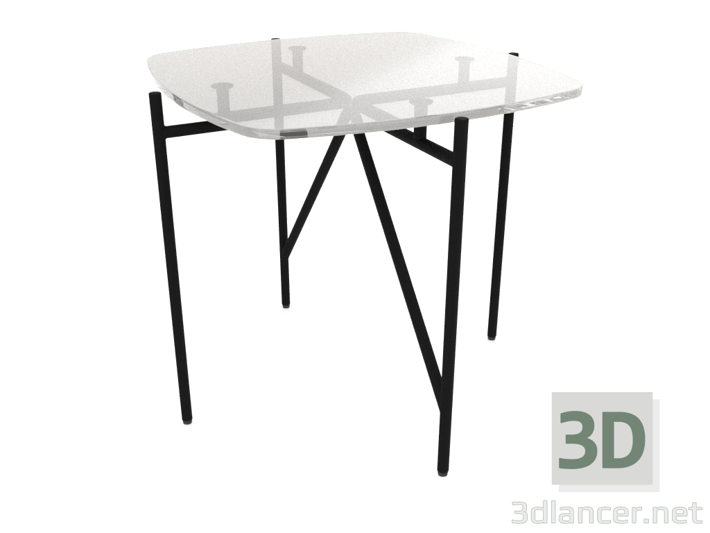 Modelo 3d Mesa baixa 50x50 com tampo de vidro - preview